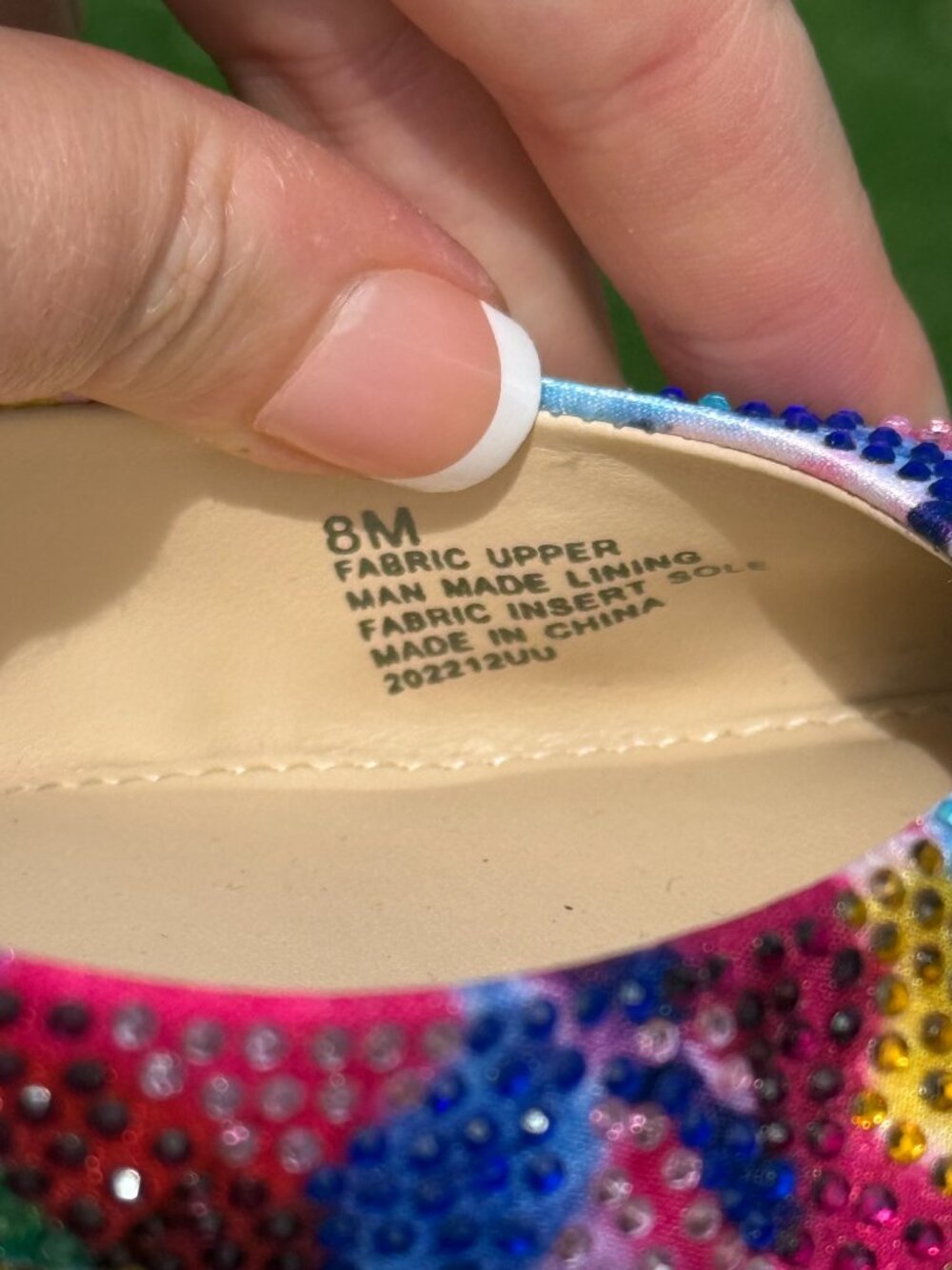 Alex Marie Rhinestone Ballet Flats 8M Rainbow Y2K Coquette Glam Chic 3802 - Picture 4 of 8